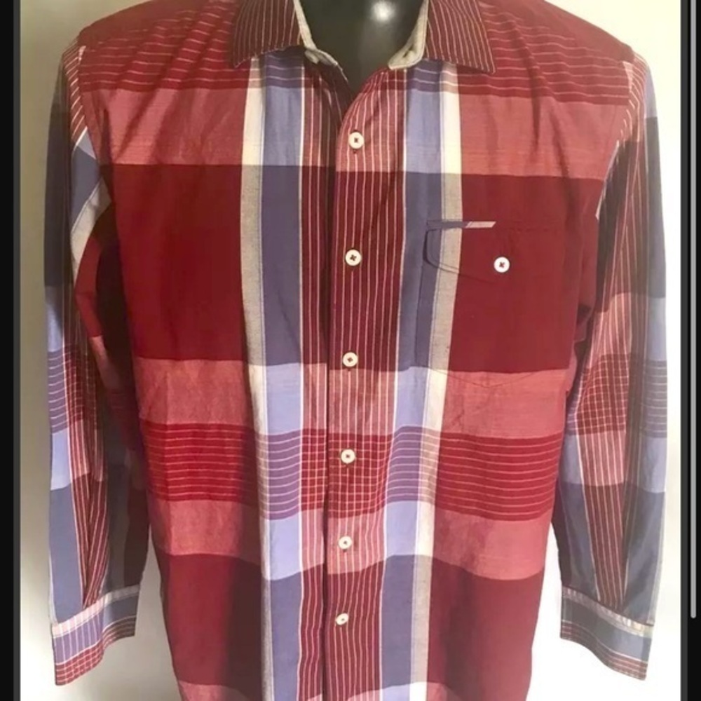 Tommy Bahama Mens Large Button Down Striped Long Sleeve Shirt Excellent!!